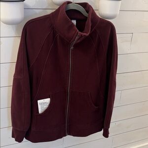 lululemon athletica burgundy Scuba Oversized Funnel-Neck Full Zip Hoodie